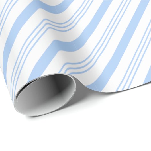 Pastel Baby Soft Blue en White Stripe Gift Cadeaupapier (Rol Hoek)