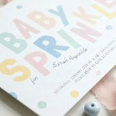 Pastel Baby Sprinkle Uitnodiging | Confetti