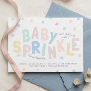Pastel Baby Sprinkle Uitnodiging   Confetti
