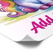 Pastel Baby Unicorn – Custom Name Poster (Hoek)
