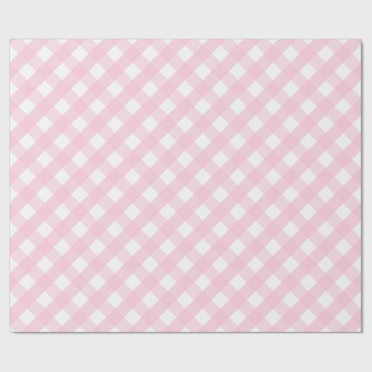 Pastel Baby Zacht Roze en witte cheque Gift Cadeaupapier (Vlak)