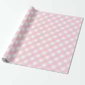Pastel Baby Zacht Roze en witte cheque Gift Cadeaupapier (Uitgerold)