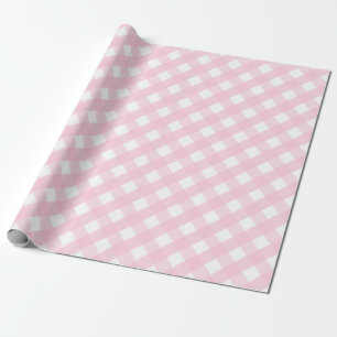 Pastel Baby Zacht Roze en witte cheque Gift Cadeaupapier