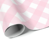 Pastel Baby Zacht Roze en witte cheque Gift Cadeaupapier (Rol Hoek)