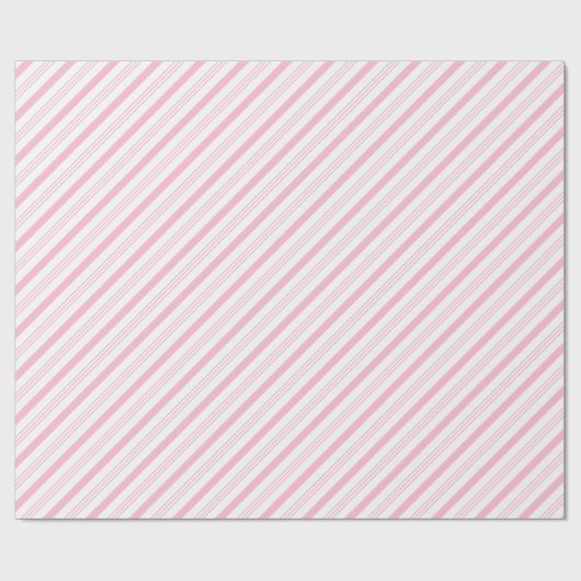 Pastel Baby Zacht Roze en Witte Stripe Gift Cadeaupapier (Vlak)