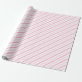 Pastel Baby Zacht Roze en Witte Stripe Gift Cadeaupapier (Uitgerold)