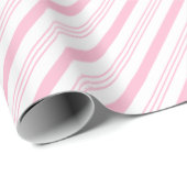 Pastel Baby Zacht Roze en Witte Stripe Gift Cadeaupapier (Rol Hoek)