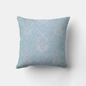 Pastel babyblauwe damast kussen (Achterkant)