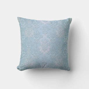 Pastel babyblauwe damast kussen
