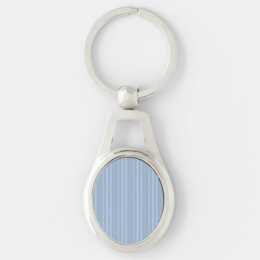 Pastel Babyblauwe Verticale Strepen Sleutelhanger (Voorkant)