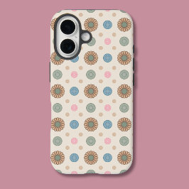Pastel Babylonische geïnspireerde bloemmotief iPhone 16 Hoesje