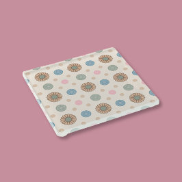 Pastel Babylonische geïnspireerde bloemmotief Glazen Onderzetter