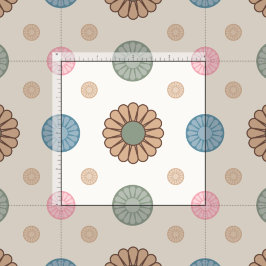 Pastel Babylonische geïnspireerde bloemmotief Stof