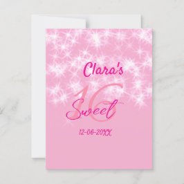 Pastel babyroze zoete 16 verjaardag naam toevoegen briefkaart