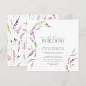 Pastel Baby's in bloei Script Bloemen Baby shower Kaart (Voorkant / Achterkant)