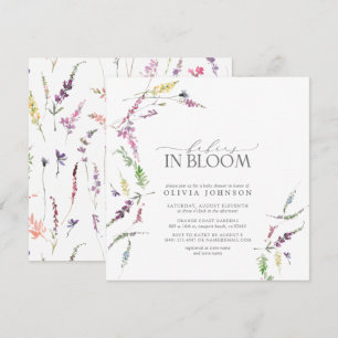 Pastel Baby's in bloei Script Bloemen Baby shower Kaart