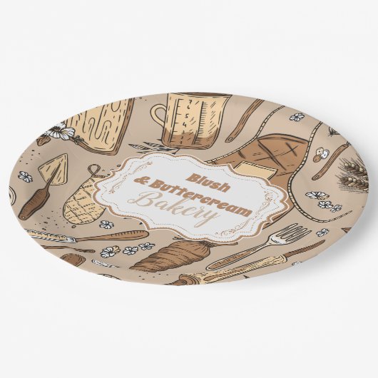 Pastel Bakery Branding Papieren Bordje (Gekanteld)