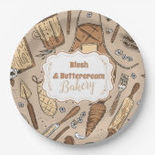 Pastel Bakkerij Branding Papieren Bordje (Voorkant)