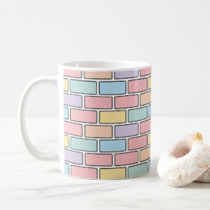 Pastel Baksteenpatroon Koffiemok