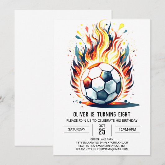 Pastel bal bewerkbare voetbal verjaardag kaart (Voorkant / Achterkant)