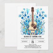 Pastel ballade gitaar jongen verjaardag kaart (Voorkant / Achterkant)