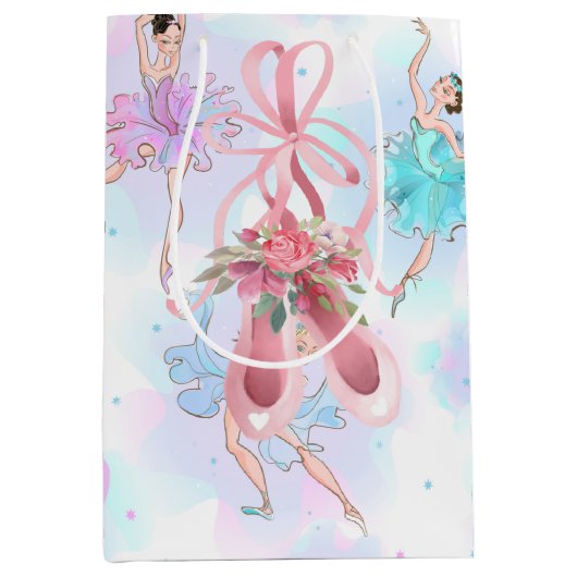 Pastel Ballet dansers Medium Cadeauzakje (Voorkant)