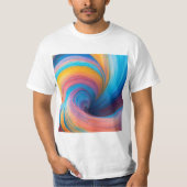 Pastel Ballet van Blauw en Lichtblauw Swirls T-shirt (Voorkant)
