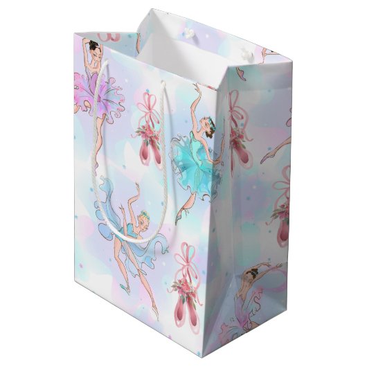 Pastel Balletdanseressen Medium Cadeauzakje (Achterkant Gekanteld)