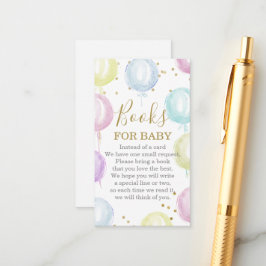 Pastel-ballonboeken voor baby-sluitingskaart informatiekaartje