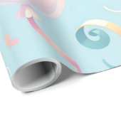 Pastel ballonnen en krullende lint inpakpapier (Rol Hoek)