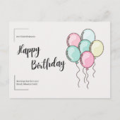Pastel Ballonnen Gefeliciteerd Verjaardag Briefkaart (Voorkant)