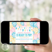 Pastel ballonnen klaar voor Pop Baby shower Kaart