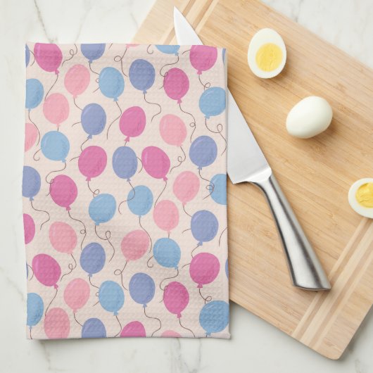 Pastel ballonnen theedoek (Quarter Fold)