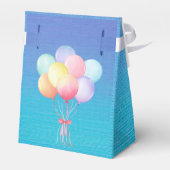 Pastel ballonnen, turquoise dank u Baby shower Bedankdoosjes (Achterkant)