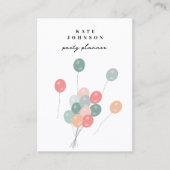 Pastel Ballons Party Planner QR Code Social Media Visitekaartje (Voorkant)