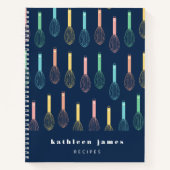 Pastel-ballonvaars-marinesblauwe ontvangst notitieboek (Voorkant)