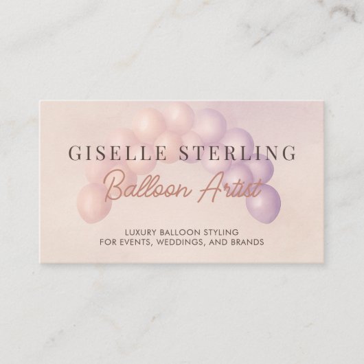 Pastel Balloon Artist Decorator QR Code Visitekaartje (Voorkant)