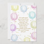 Pastel Balloons Baby shower Kaart (Achterkant)
