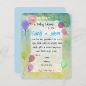 Pastel Balloons Baby shower per post Kaart (Voorkant / Achterkant)