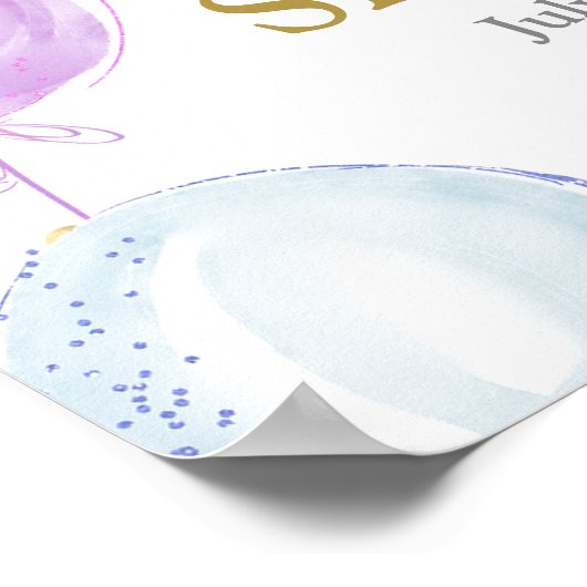 Pastel Balloons Baby shower Welkomstbord Poster (Hoek)