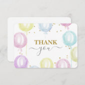 Pastel Balloons Genderneutraal Hartelijk dank Bedankkaart (Voorkant / Achterkant)