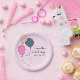 Pastel Balloons Kids verjaardagsfeest Bord