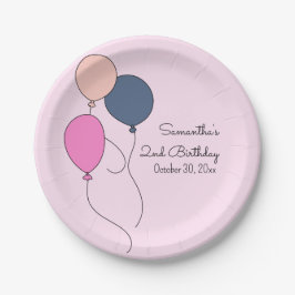 Pastel Balloons Kids verjaardagsfeest Bord