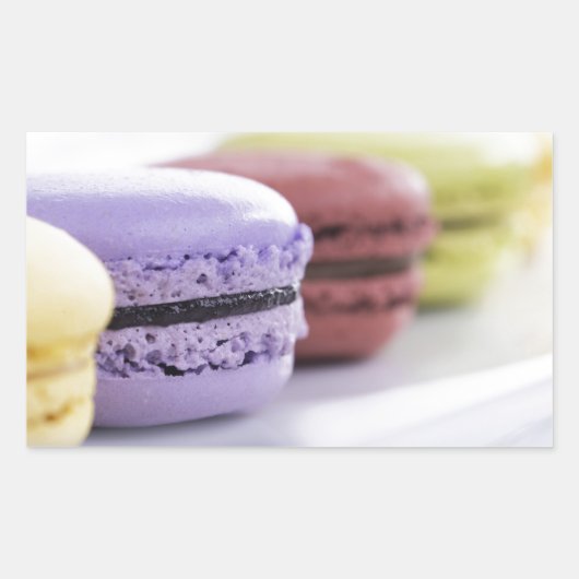 Pastel banketbakker Franse Macaron Rechthoekige Sticker (Voorkant)