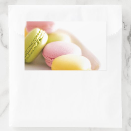 Pastel banketbakker Franse Macaron Rechthoekige Sticker (Tas)