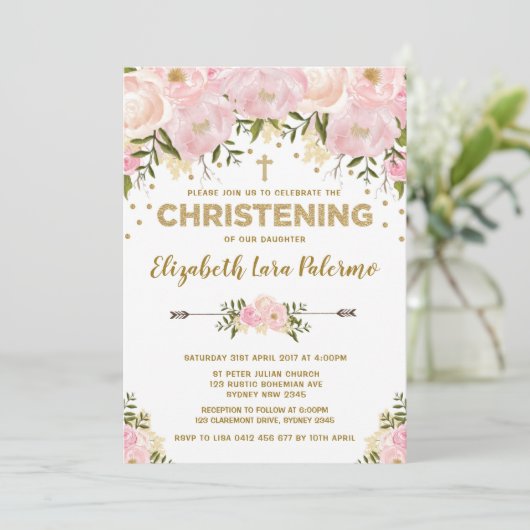 Pastel Baptisme Kaart (Staand voorkant)