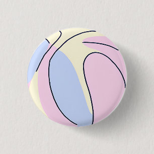 Pastel Basketbal Ronde Button 3,2 Cm