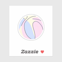 Pastel Basketbal Sticker