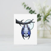 Pastel Bat Bunny Spooky Schattige Halloween Feestdagenkaart (Staand voorkant)