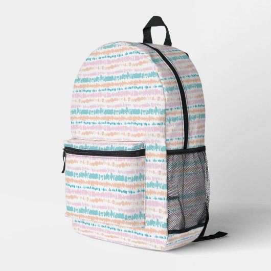 Pastel Batik Patroon Bedrukte Rugzak (Achterkant Hoek Rechts)